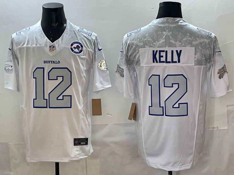 Men 2025 Buffalo Bills #12 Kelly white 5th generation Throwback Nike Limited NFL Jersey style 07->edmonton oilers->NHL Jersey